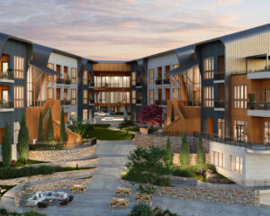 Exterior rendering of Serenbe Wellness and Community Hub