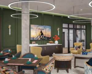 Rendering of Fireside Lounge New Chairs at Serenbe Wellness and Community Hub